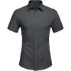 COOFANDY Men’s Short Sleeve Button Down Shirts Casual Summer Dress Untucked Shirts(Gray)