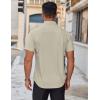 COOFANDY Men’s Short Sleeve Button Down Shirts Casual Summer Dress Untucked Shirts(Khaki)