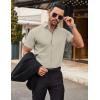 COOFANDY Men’s Short Sleeve Button Down Shirts Casual Summer Dress Untucked Shirts(Khaki)