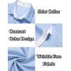 COOFANDY Men’s Short Sleeve Button Down Shirts Casual Summer Dress Untucked Shirts(Light Blue)