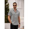 COOFANDY Men’s Short Sleeve Button Down Shirts Casual Summer Dress Untucked Shirts(Light Gray)