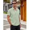 COOFANDY Men’s Short Sleeve Button Down Shirts Casual Summer Dress Untucked Shirts(Light Green)