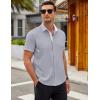 COOFANDY Men’s Short Sleeve Button Down Shirts Casual Summer Dress Untucked Shirts(Light Grey)