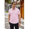 COOFANDY Men’s Short Sleeve Button Down Shirts Casual Summer Dress Untucked Shirts(Light Pink)