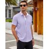 COOFANDY Men’s Short Sleeve Button Down Shirts Casual Summer Dress Untucked Shirts(Lilac)