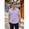 COOFANDY Men’s Short Sleeve Button Down Shirts Casual Summer Dress Untucked Shirts(Lilac)