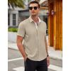 COOFANDY Men’s Short Sleeve Button Down Shirts Casual Summer Dress Untucked Shirts(Moon Grey)