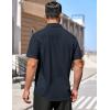 COOFANDY Men’s Short Sleeve Button Down Shirts Casual Summer Dress Untucked Shirts(Navy Blue)