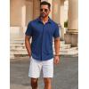COOFANDY Men’s Short Sleeve Button Down Shirts Casual Summer Dress Untucked Shirts(Ocean Blue)