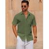 COOFANDY Men’s Short Sleeve Button Down Shirts Casual Summer Dress Untucked Shirts(Olive Green)