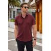 COOFANDY Men’s Short Sleeve Button Down Shirts Casual Summer Dress Untucked Shirts(Red)