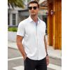 COOFANDY Men’s Short Sleeve Button Down Shirts Casual Summer Dress Untucked Shirts(White)