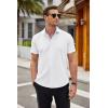 COOFANDY Men’s Short Sleeve Button Down Shirts Casual Summer Dress Untucked Shirts(White)