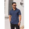 COOFANDY Men’s Short Sleeve Button Down Shirts Casual Summer Dress Untucked Shirts(White Dot-navy Blue)