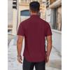 COOFANDY Men’s Short Sleeve Button Down Shirts Casual Summer Dress Untucked Shirts(Wine Red)