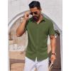 COOFANDY Mens Short Sleeve Button Down Shirts Casual Summer Shirt Untucked Dress Shirts(Army Green)
