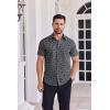 COOFANDY Mens Short Sleeve Button Down Shirts Casual Summer Shirt Untucked Dress Shirts(Geometric Black)
