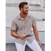COOFANDY Mens Short Sleeve Button Down Shirts Casual Summer Shirt Untucked Dress Shirts(Light Gray)