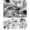 COOFANDY Mens Short Sleeve Button Down Shirts Casual Summer Shirt Untucked Dress Shirts(White-black Leaf)