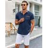 COOFANDY Mens Short Sleeve Button Down Shirts Casual Wrinkle Free Dress Shirt Plaid Collar Summer Shirts(Navy Blue)