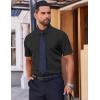 COOFANDY Mens Short Sleeve Button Down Shirts Lightweight Stain Shield Business Casual Dress Shirt Wrinkle Free(Black)