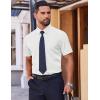 COOFANDY Mens Short Sleeve Button Down Shirts Lightweight Stain Shield Business Casual Dress Shirt Wrinkle Free(White)