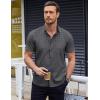 COOFANDY Mens Short Sleeve Button Down Shirts Wrinkle Free Dress Shirts Casual Polka Dot Print Shirt with Pocket(Black(windmill))