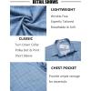 COOFANDY Mens Short Sleeve Button Down Shirts Wrinkle Free Dress Shirts Casual Polka Dot Print Shirt with Pocket(Blue Plaid)