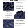 COOFANDY Mens Short Sleeve Button Down Shirts Wrinkle Free Dress Shirts Casual Polka Dot Print Shirt with Pocket(Blue(rhombic))