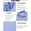 COOFANDY Mens Short Sleeve Button Down Shirts Wrinkle Free Dress Shirts Casual Polka Dot Print Shirt with Pocket(Clear Blue)