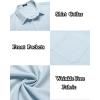 COOFANDY Mens Short Sleeve Button Down Shirts Wrinkle Free Dress Shirts Casual Polka Dot Print Shirt with Pocket(Light Blue)
