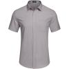 COOFANDY Mens Short Sleeve Button Down Shirts Wrinkle Free Dress Shirts Casual Polka Dot Print Shirt with Pocket(Light Grey)