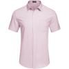 COOFANDY Mens Short Sleeve Button Down Shirts Wrinkle Free Dress Shirts Casual Polka Dot Print Shirt with Pocket(Light Purple)