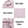 COOFANDY Mens Short Sleeve Button Down Shirts Wrinkle Free Dress Shirts Casual Polka Dot Print Shirt with Pocket(Light Purple)