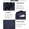 COOFANDY Mens Short Sleeve Button Down Shirts Wrinkle Free Dress Shirts Casual Polka Dot Print Shirt with Pocket(Navy Blue)