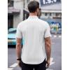 COOFANDY Mens Short Sleeve Button Down Shirts Wrinkle Free Dress Shirts Casual Polka Dot Print Shirt with Pocket(White)