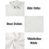 COOFANDY Mens Short Sleeve Button Down Shirts Wrinkle Free Dress Shirts Casual Polka Dot Print Shirt with Pocket(White Print)