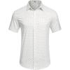 COOFANDY Mens Short Sleeve Button Down Shirts Wrinkle Free Dress Shirts Casual Polka Dot Print Shirt with Pocket(White Print)