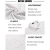 COOFANDY Mens Short Sleeve Button Down Shirts Wrinkle Free Dress Shirts Casual Polka Dot Print Shirt with Pocket(White(square))