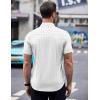 COOFANDY Mens Short Sleeve Button Down Shirts Wrinkle Free Dress Shirts Casual Polka Dot Print Shirt with Pocket(White(square))