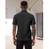 COOFANDY Men’s Short Sleeve Casual Button Down Shirt Business Untucked Dress Shirts with Pocket(Black)