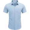 COOFANDY Men’s Short Sleeve Casual Button Down Shirt Business Untucked Dress Shirts with Pocket(Light Blue)