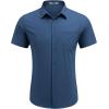 COOFANDY Men’s Short Sleeve Casual Button Down Shirt Business Untucked Dress Shirts with Pocket(Navy)
