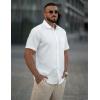 COOFANDY Men’s Short Sleeve Casual Button Down Shirt Business Untucked Dress Shirts with Pocket(White)