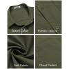 COOFANDY Mens Short Sleeve Casual Button Down Shirts Summer Untucked Dress Shirts with Pocket(Army Green)