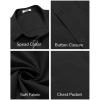 COOFANDY Mens Short Sleeve Casual Button Down Shirts Summer Untucked Dress Shirts with Pocket(Black)