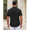 COOFANDY Mens Short Sleeve Casual Button Down Shirts Summer Untucked Dress Shirts with Pocket(Black)