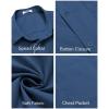 COOFANDY Mens Short Sleeve Casual Button Down Shirts Summer Untucked Dress Shirts with Pocket(Blue)