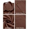 COOFANDY Mens Short Sleeve Casual Button Down Shirts Summer Untucked Dress Shirts with Pocket(Brown)