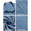 COOFANDY Mens Short Sleeve Casual Button Down Shirts Summer Untucked Dress Shirts with Pocket(Captain Blue)